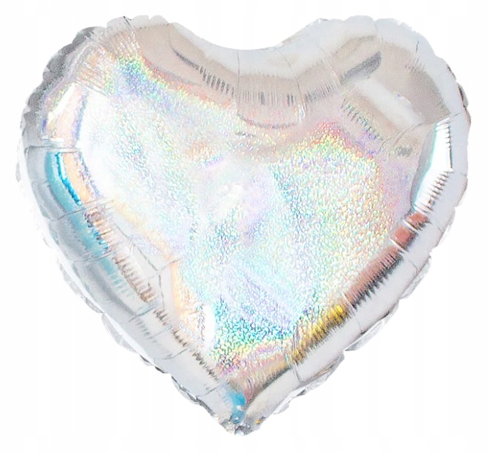 BALON BALONY FOLIOWE SERCE HOLOGRAFICZNE 45cm 18