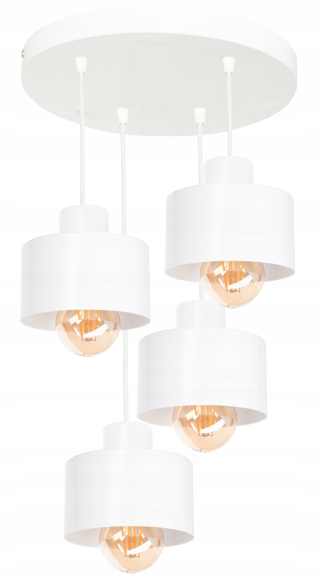 LAMPA SUFITOWA ŻYRANDOL LOFT 4 BIAŁA LED WISZĄCA