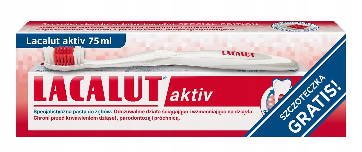 

Lacalut Aktiv Pasta do zębów, 75ml Szczoteczka
