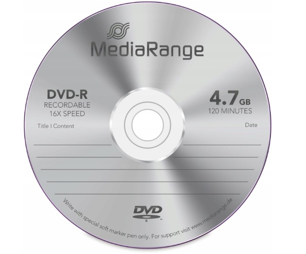 DVD disk MediaRange Dvd-r 4,7 Gb 100 ks