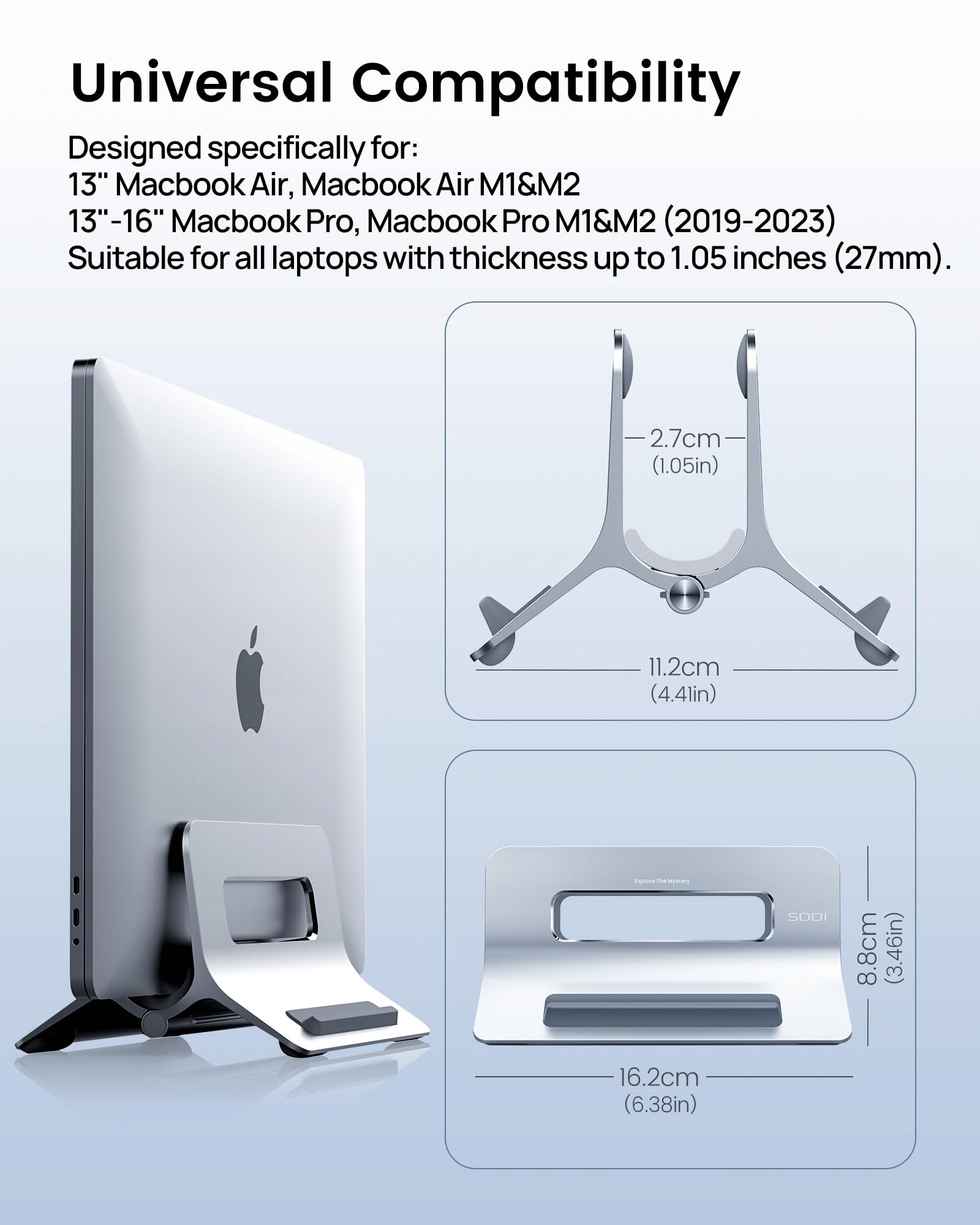 SODI ALUMINIOWY STOJAK PIONOWY NA LAPTOPA MACBOOK IPAD IPHONE — miniatura 8
