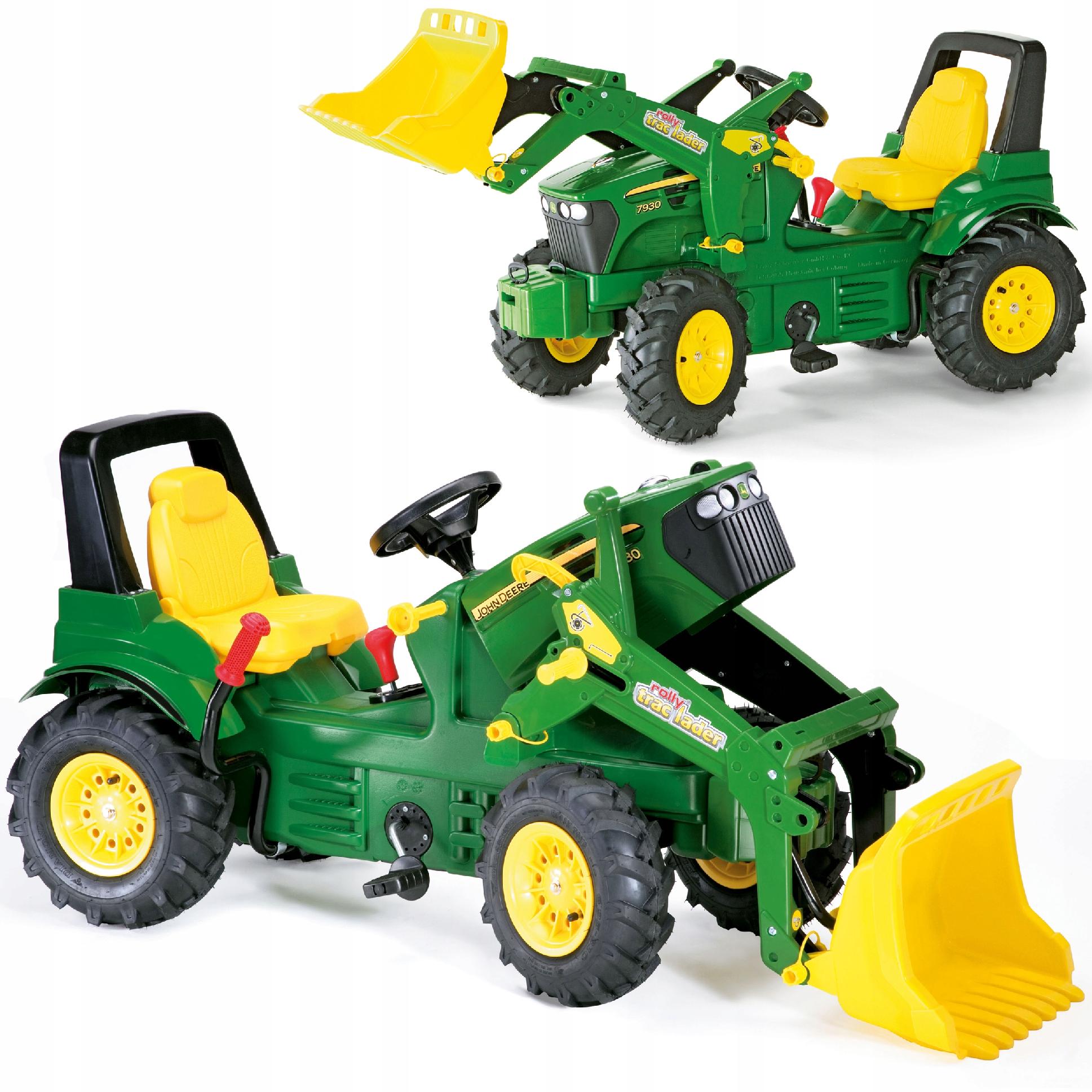 Traktor na Pedały John Deere GUMOWE CICHE KOŁA BIEGI HAMULEC Ogromny 3-8L