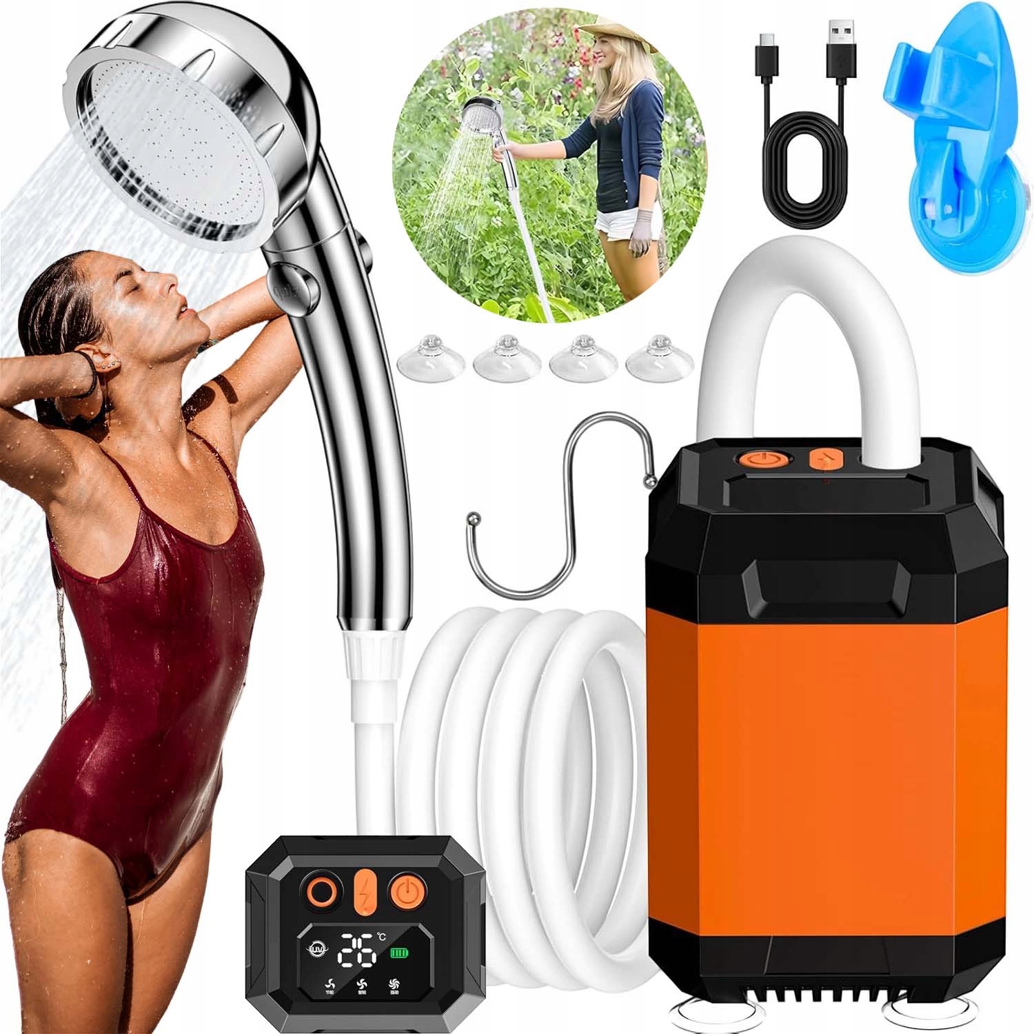 Turistická Kempingová Sprcha Pod Stan S Přenosnou Polní Sprchou 5400 Mah