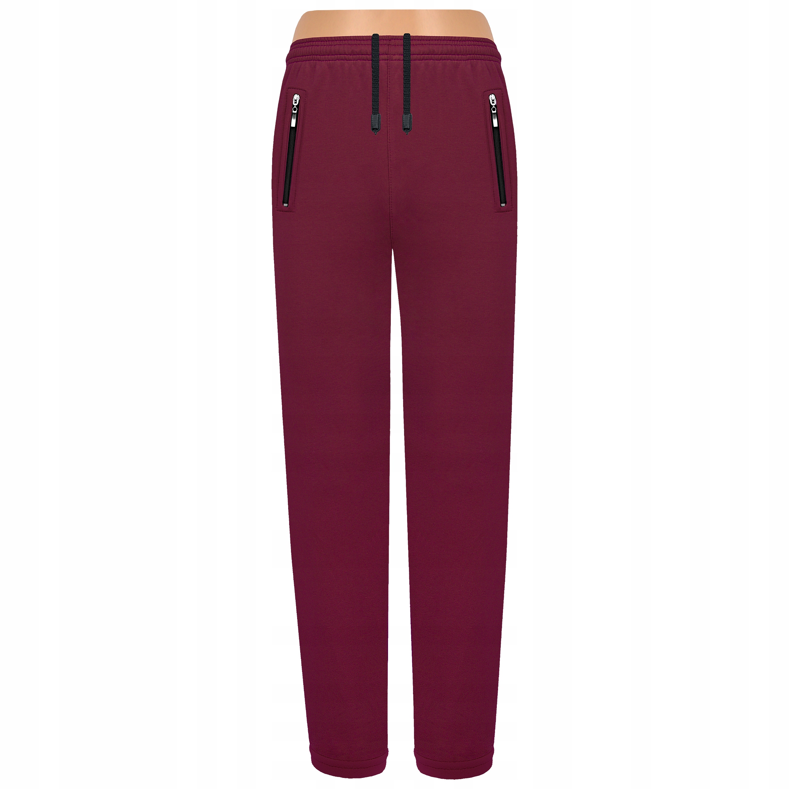 Spodnie dresowe Dla Wysokich nieocieplane Bawełna Proste bordo L Polska