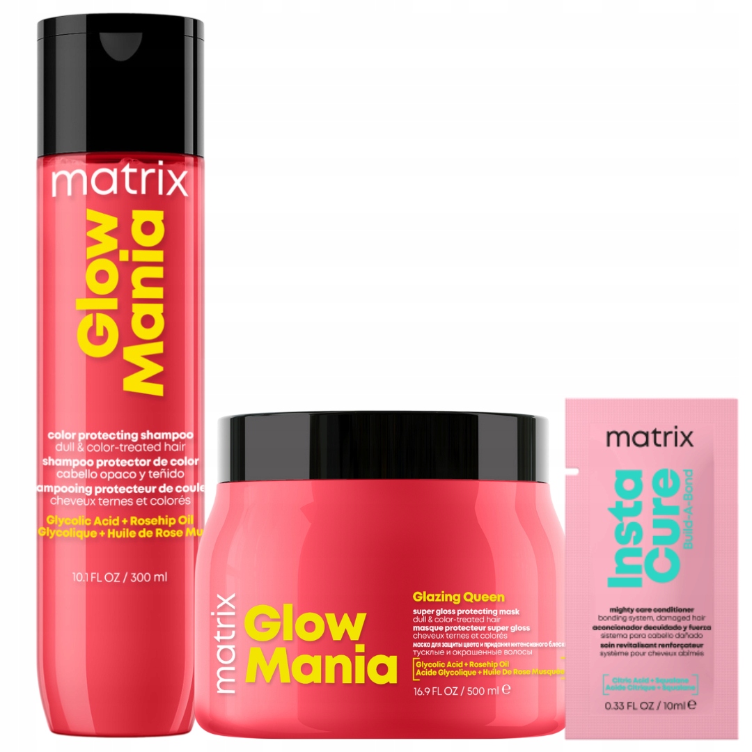 Zestaw Glow Mania wygładzający szampon odżywka do włosów farbowanych