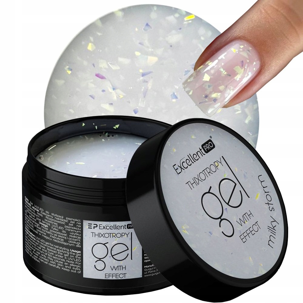 Excellent Pro Thixotropy Żel Budujący Mleczny Kawałki Folii Milky Storm 15g