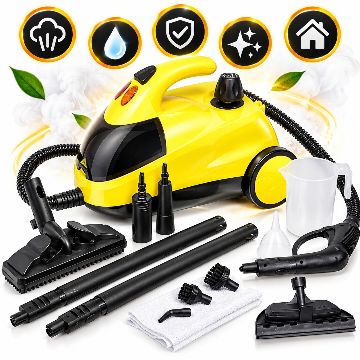 Parný Mop Multifunkčná Parná Čistička Quigg SC2101 1500W 4 Bar Naparovač