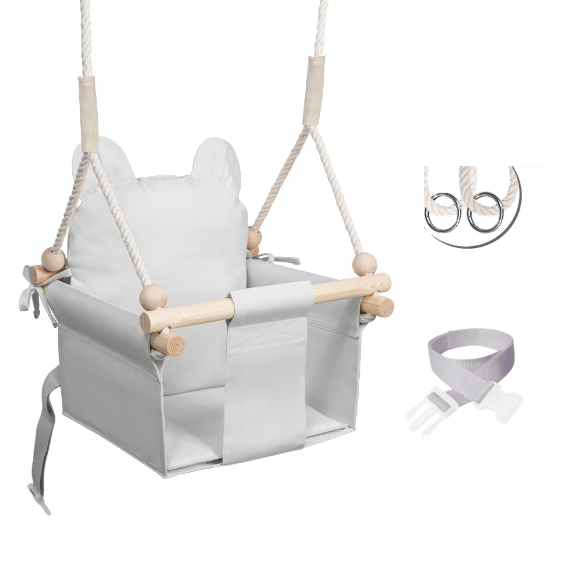 HUŚTAWKA DLA DZIECI z oparciem MIŚ + PAS BEZPIECZEŃSTWA - do domu i ogrodu