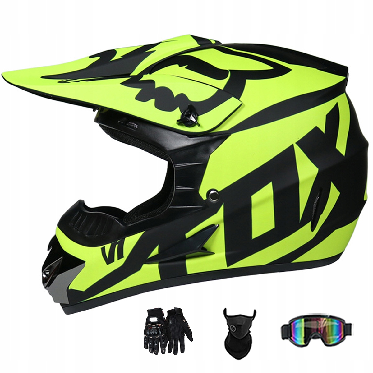 Motocyklová Přilba Lehká Enduro Quada Brýle Rukavice Maska XL