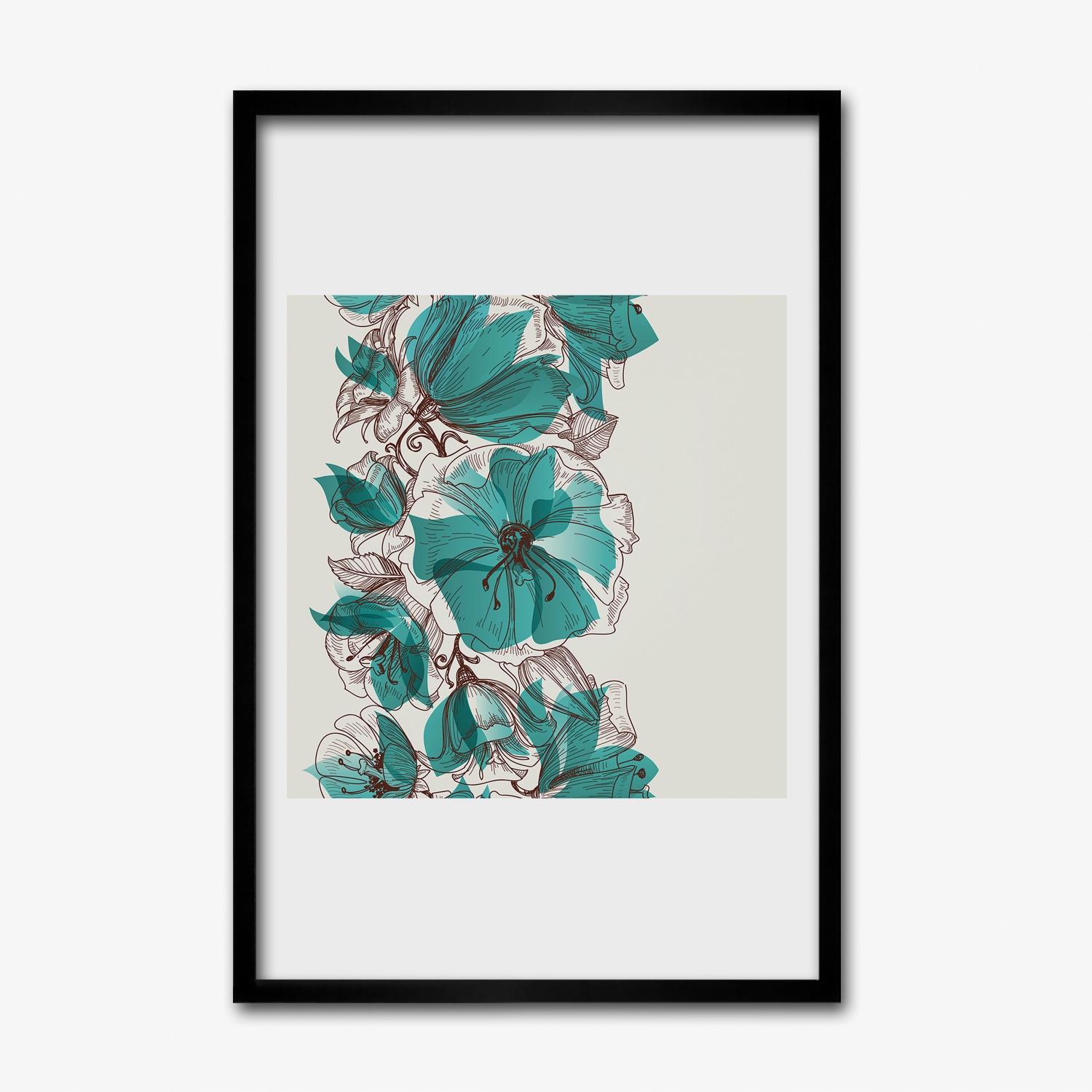 

Obraz w ramie na ścianę Retro kwiat grafika 40x60