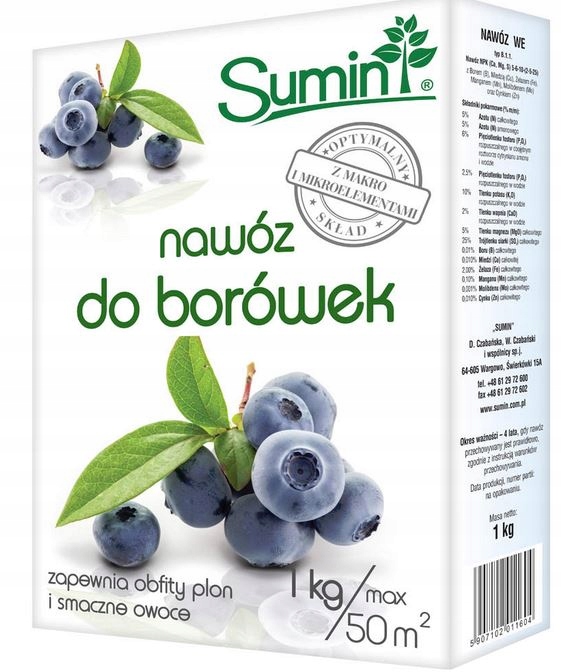 

Sumin Do Borówki 1KG Nawóz Granulowany Borówek