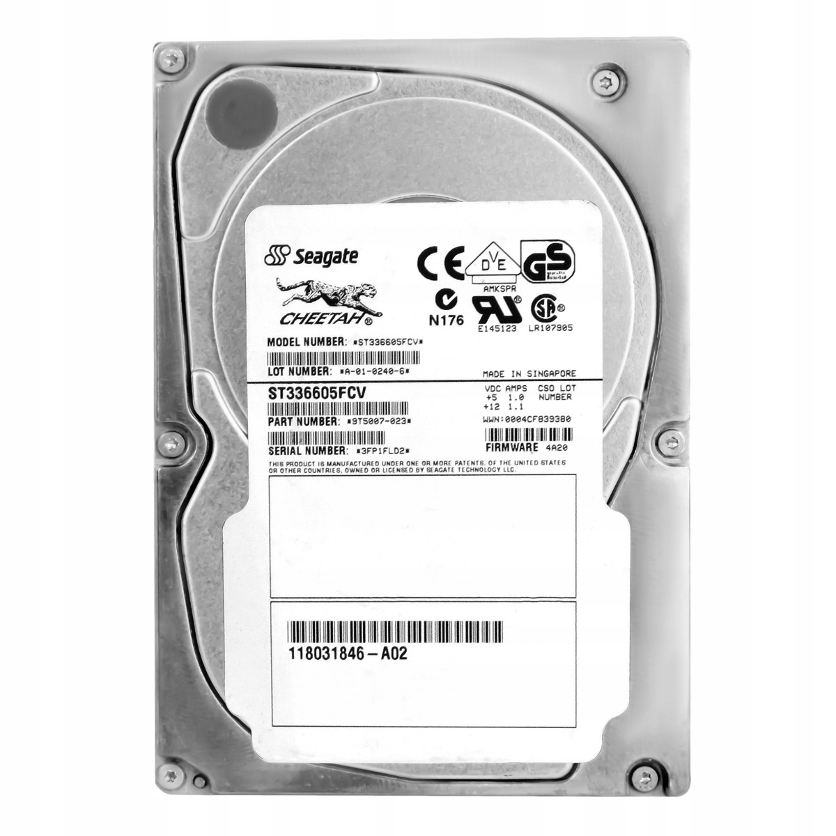Emc 118031846-A02 73GB 10K Fc 3.5" ST336605FCV