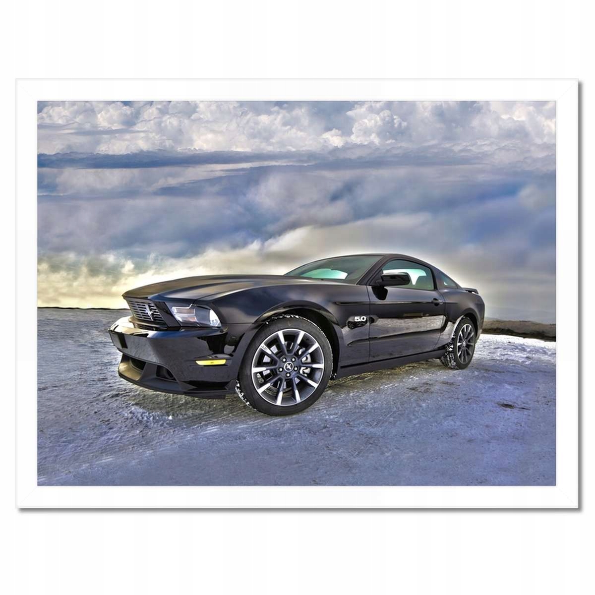Plakáty v rámu 40x30 Ford Mustang na sněhu Auto Klasika vyrobeno v Usa