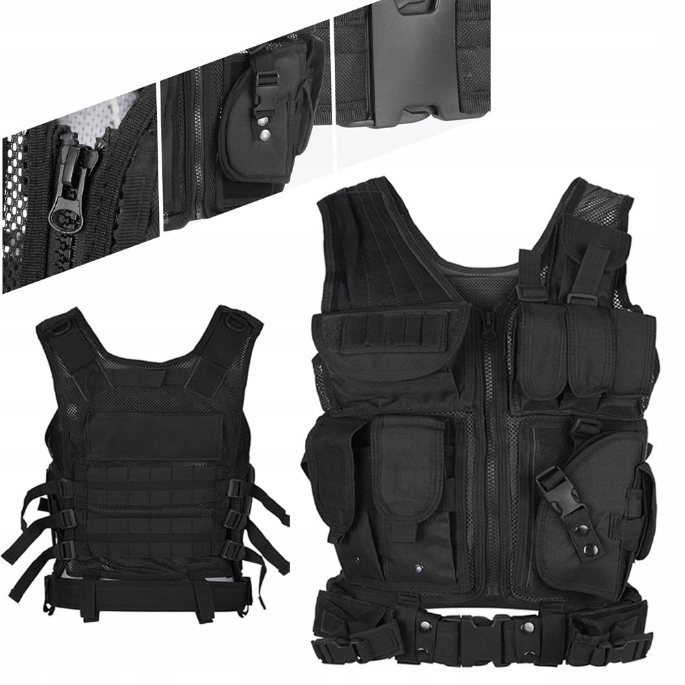 Taktická vesta prodyšná a odolná z polyesteru pro každý den