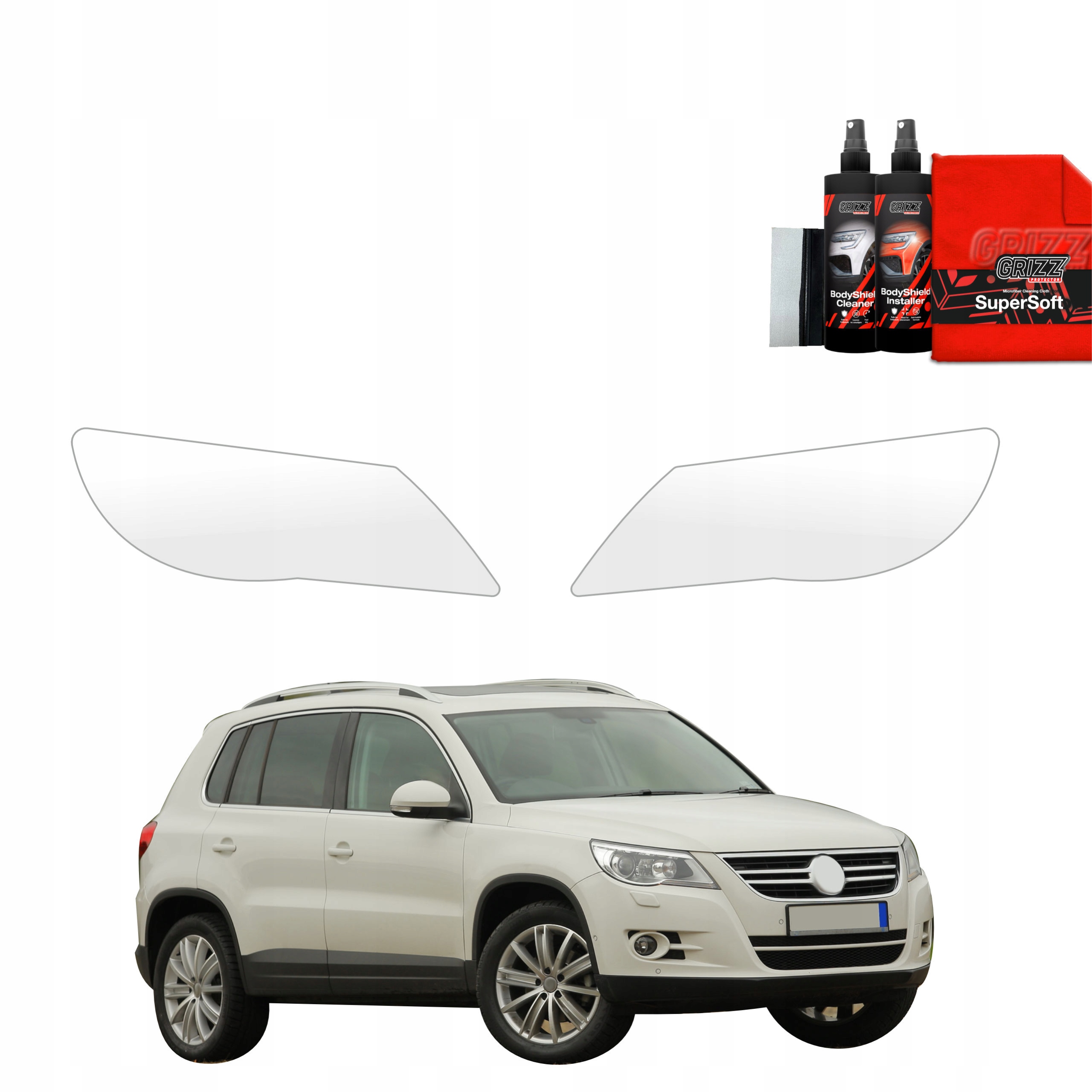 2v1 Fólie Ppf dýha na lampy pro Volkswagen Tiguan Kombi 5D (2007-2011)