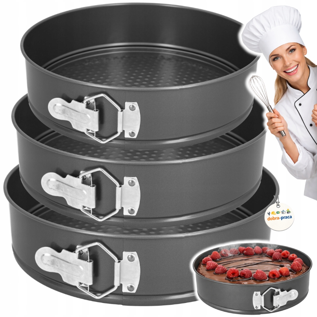 ZESTAW 3X TORTOWNICE | FORMY BLACHY DO PIECZENIA CIAST I TORTÓW | OKRĄGŁE