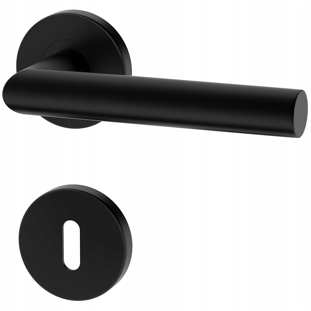 

czarna klamka Uno komplet na klucz rozety