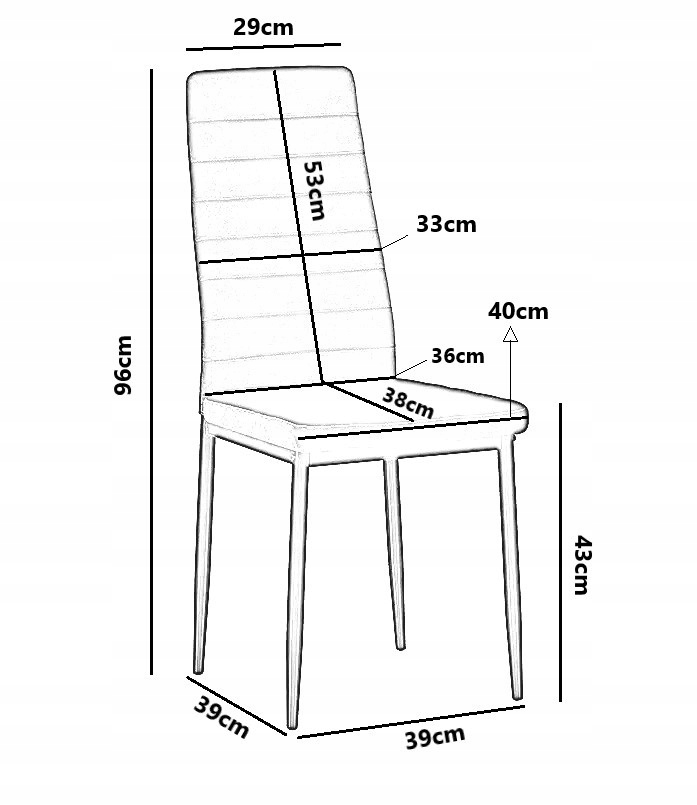 KW01 židle čalouněná prošívaným materiálem obývací pokoj jídelna kuchyň LOFT výška nábytku 98 cm