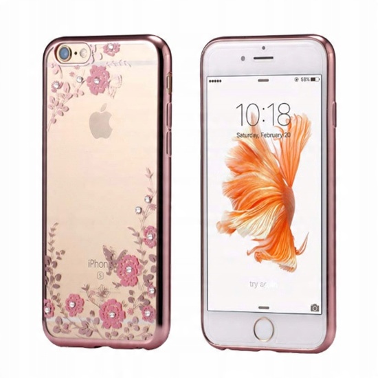

Back Case Flower Sam A705 Samsung A70 złoty różowy