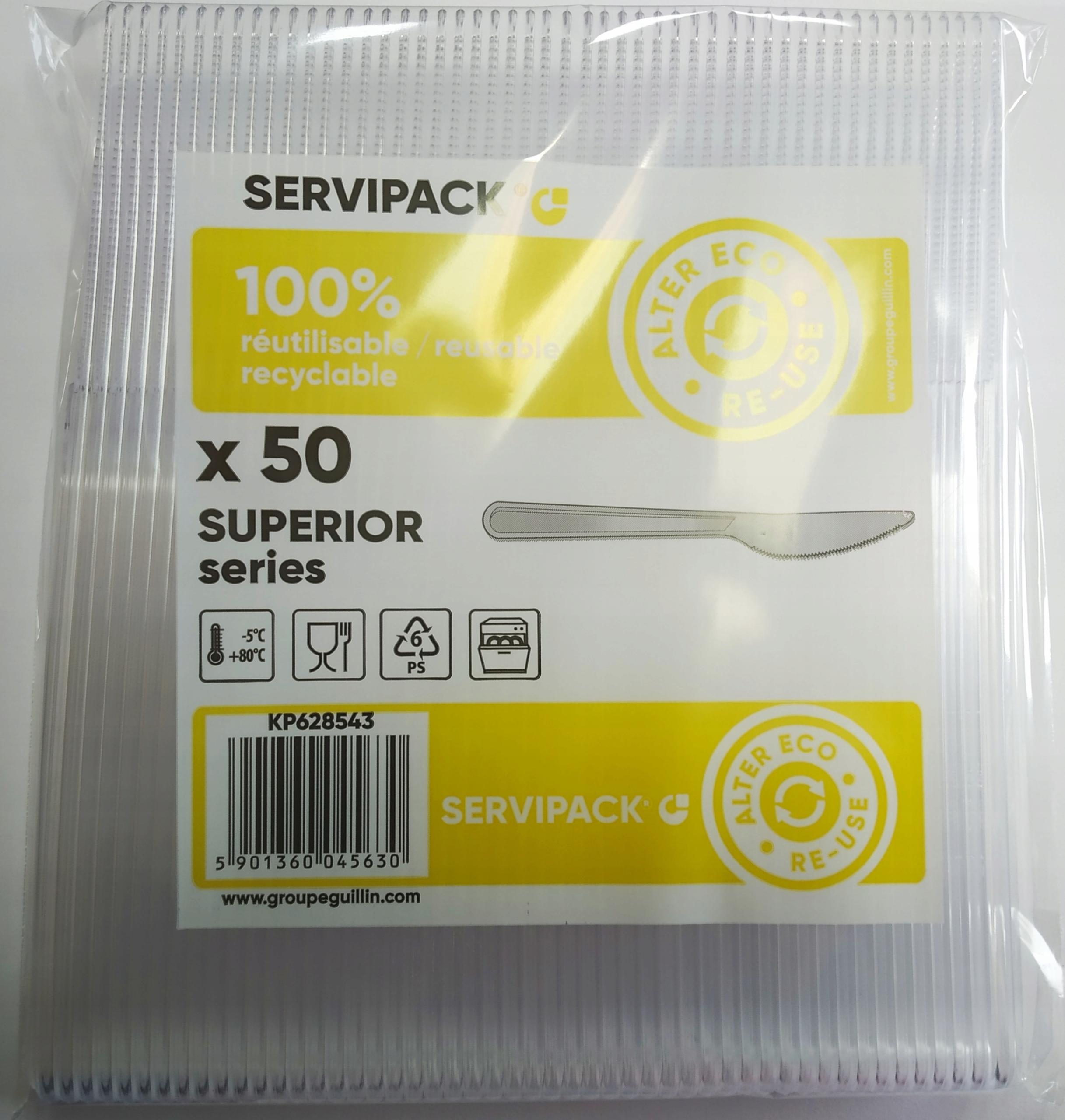 

Nóż, noże plastikowe Superior 50szt transparent