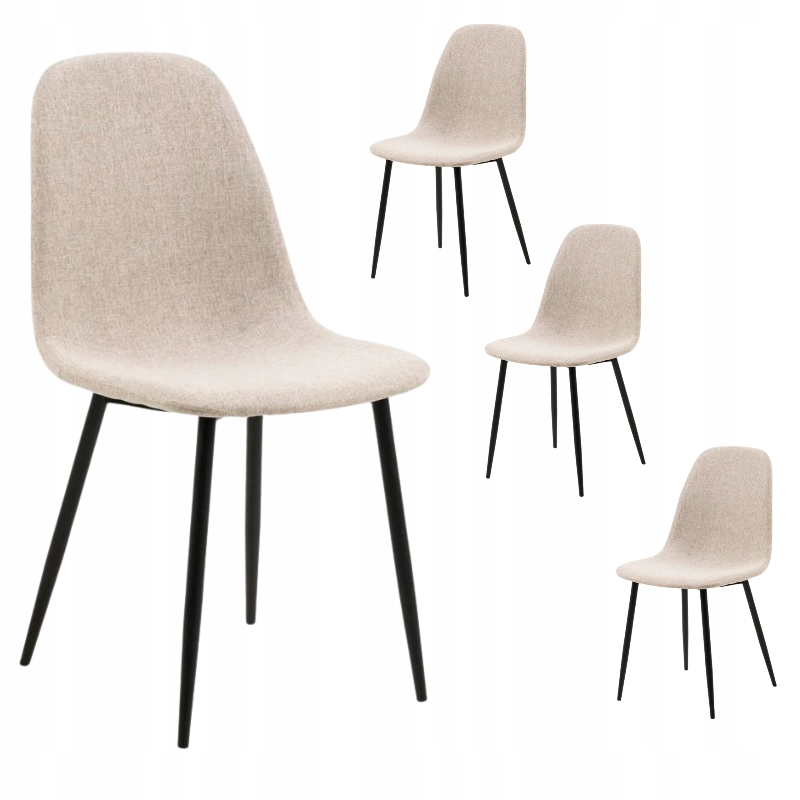 Sada 4x čalúnená stolička Svea béžová do obývacej izby loft Homla