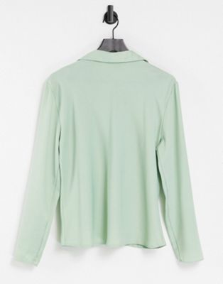 SATYNOWA KOSZULA Z DŁUGIM RĘKAWEM DAMSKA 38 1DUQ Marka inna