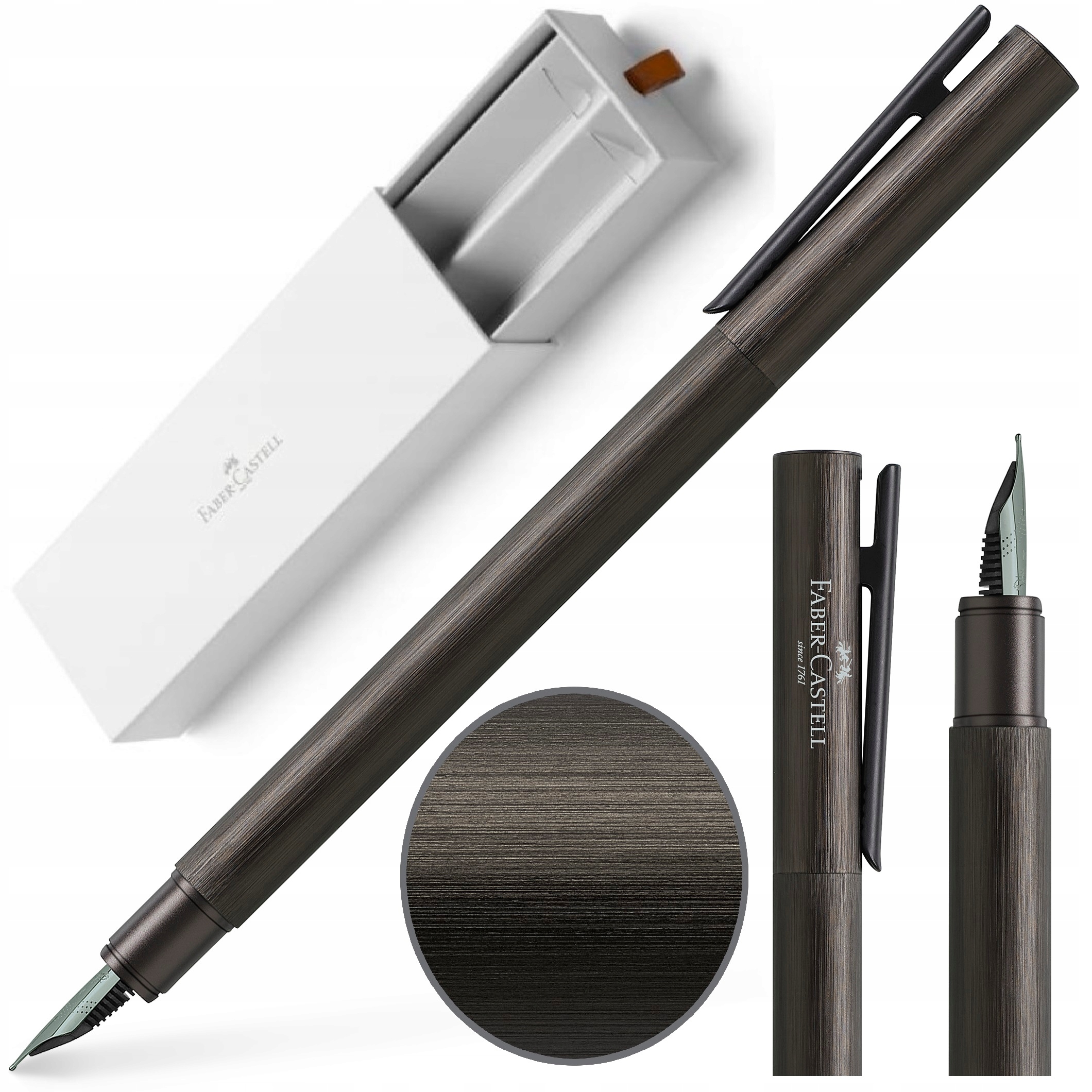 Faber-castell Pióro wieczne Etui Neo Slim Aluminium stalówka M