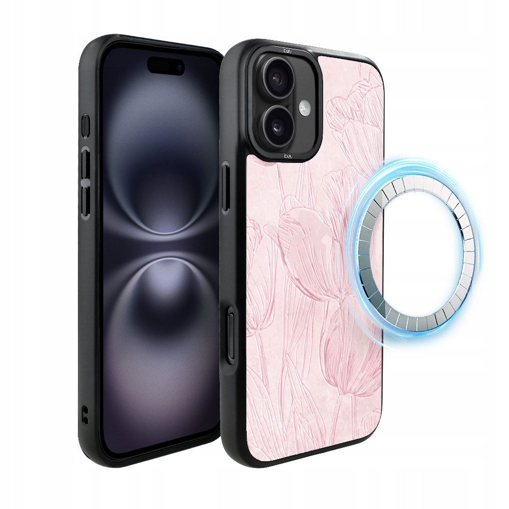 Pouzdro pro iPhone 16 Plus Ibizu DropGuard Matt s MagSafe, tulipánová freska