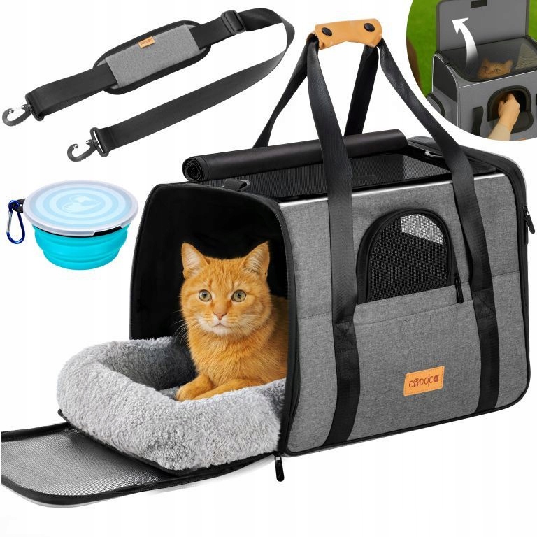 Torba Transportowa Transporter Dla Psa Kota 44x34x31cm do 20kg Szary