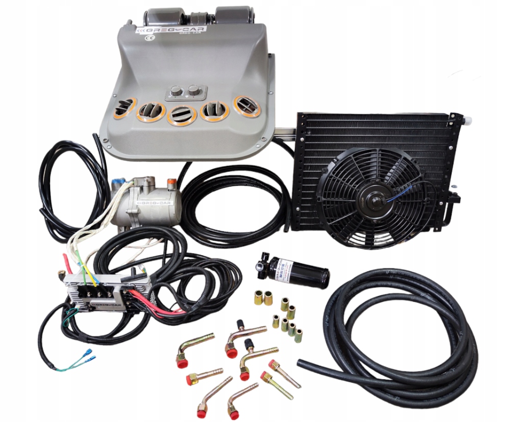 UNIWERSALNY ZESTAW KLIMATYZACJI ELEKTRYK 12V 24V KOMBAJN GAZ R134A - XD/2MM Producent części inny