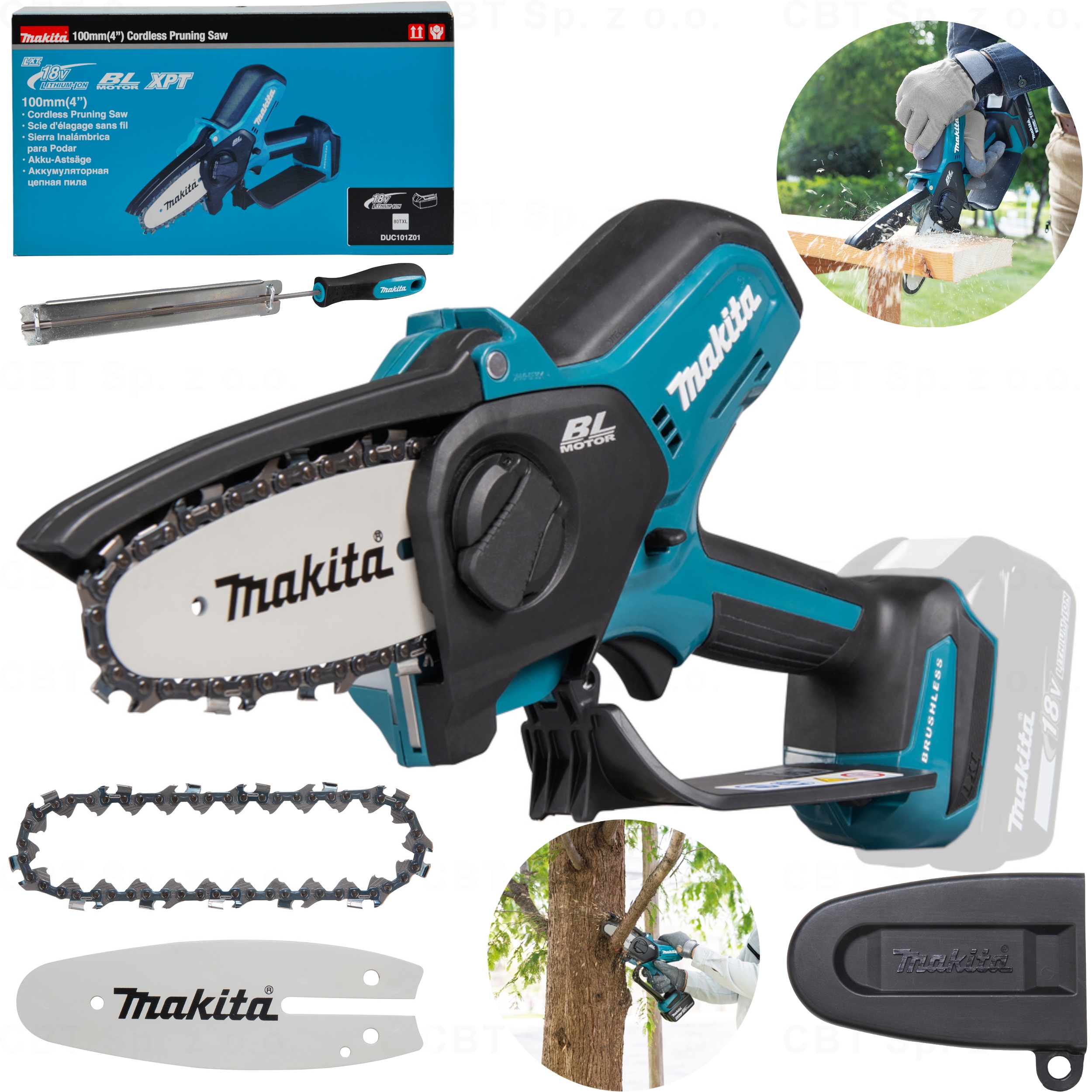 PIŁA ŁAŃCUCHOWA 100MM AKUMULATOROWA PILARKA DO GAŁĘZI 18V BEZSZCZOTKOWA