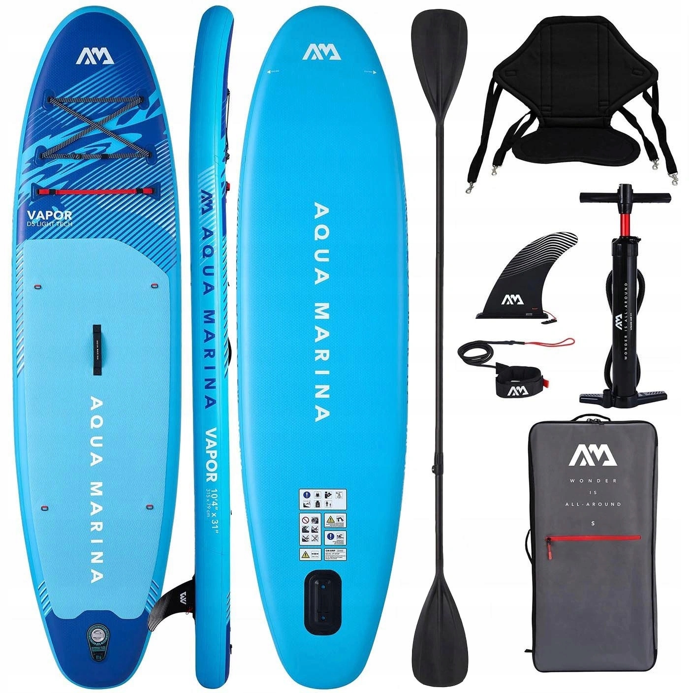 Deska Sup zestaw Aqua Marina Vapor 10'4" 315 cm Siedzisko Wiosło Combo