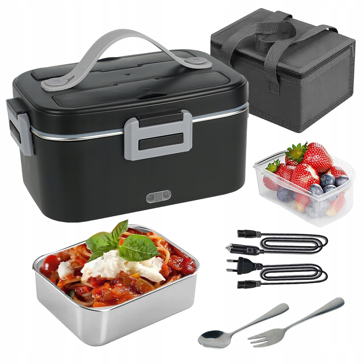 Lunchbox Elektryczny Podgrzewacz Jedzenia Pojemnik 220V/12V/24V 75W 1800ML