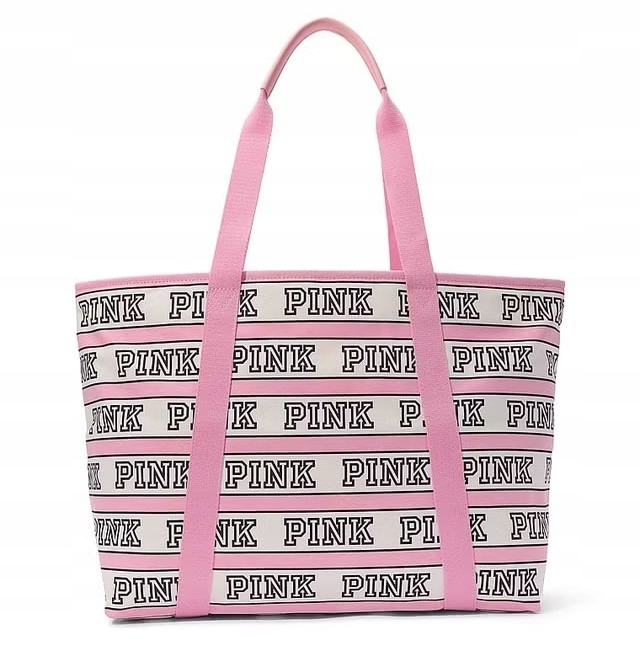 Plátěná taška typu tote Victoria's Secret Pink, růžová, logová