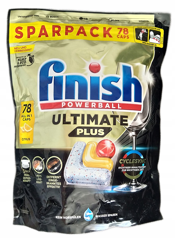 Levně Finish Powerball Ultimate Plus Citrus kapsle do myčky nádobí 78 z Německa