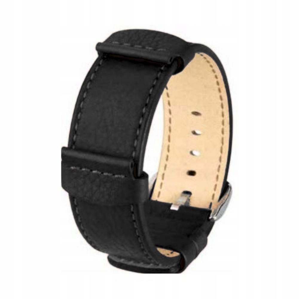 Černý kožený opasek 24 mm Hirsch Rebel 05202050-2-24 (M)