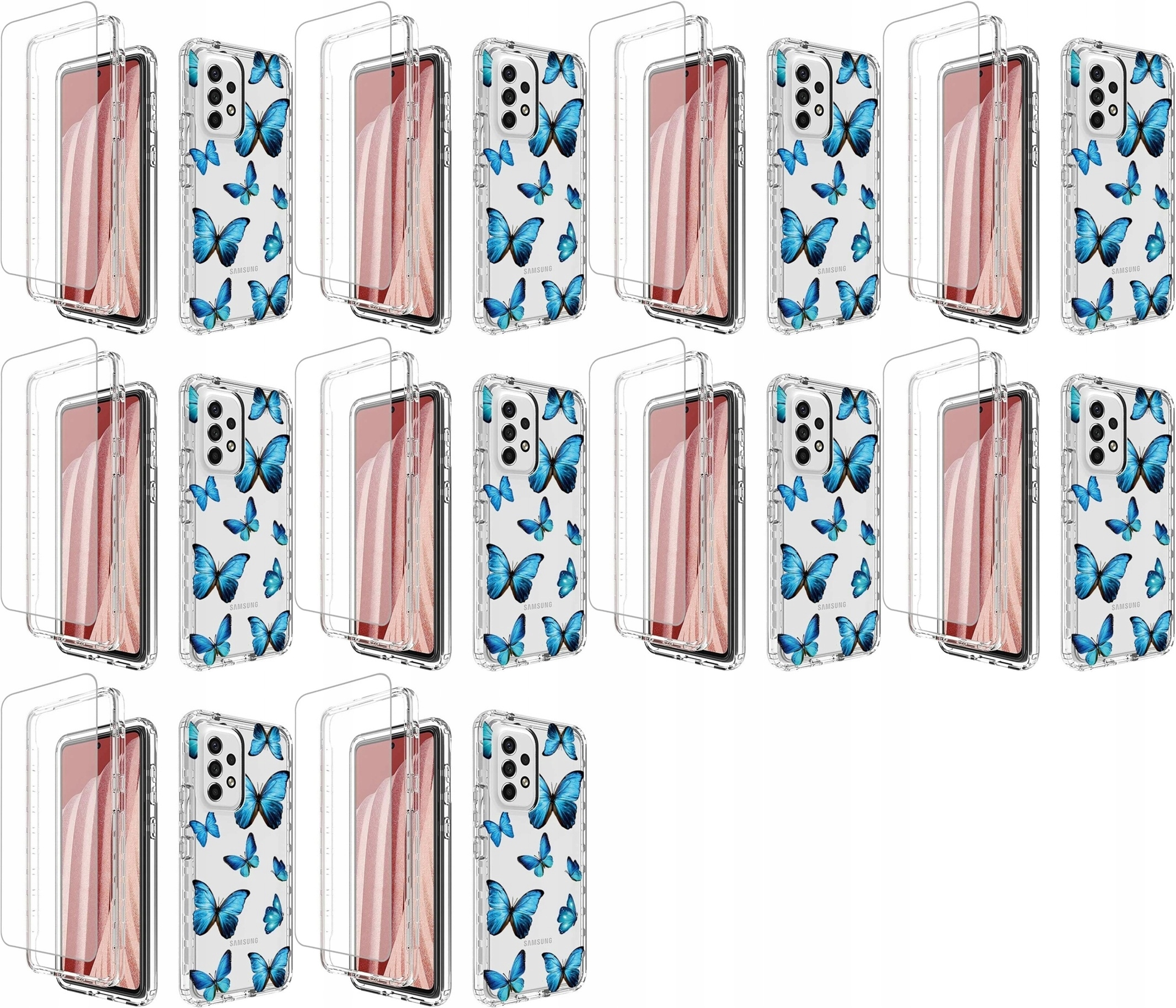 10 x Pouzdro Průhledné Pro Samsung Galaxy A73 5G Bezbarvé Zadní Kryt Motýli