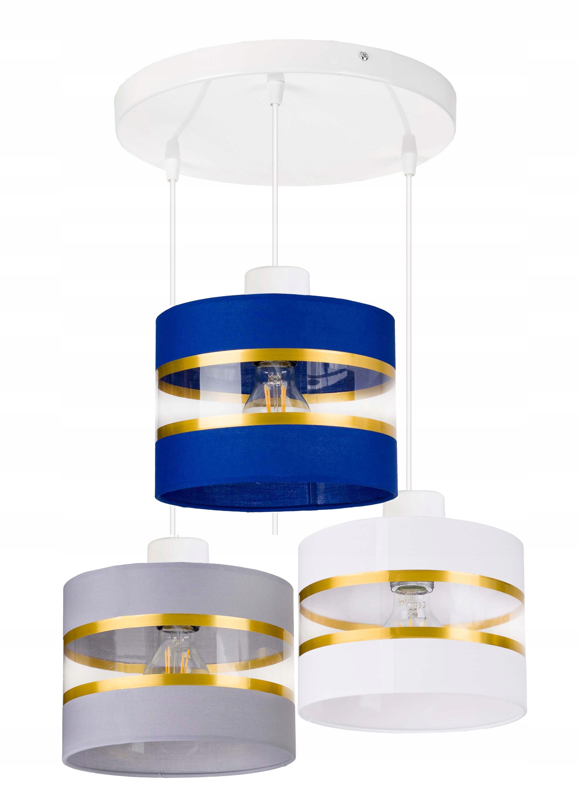 Závěsná Lampa Zwis stropní lustr Abažur 3xE27