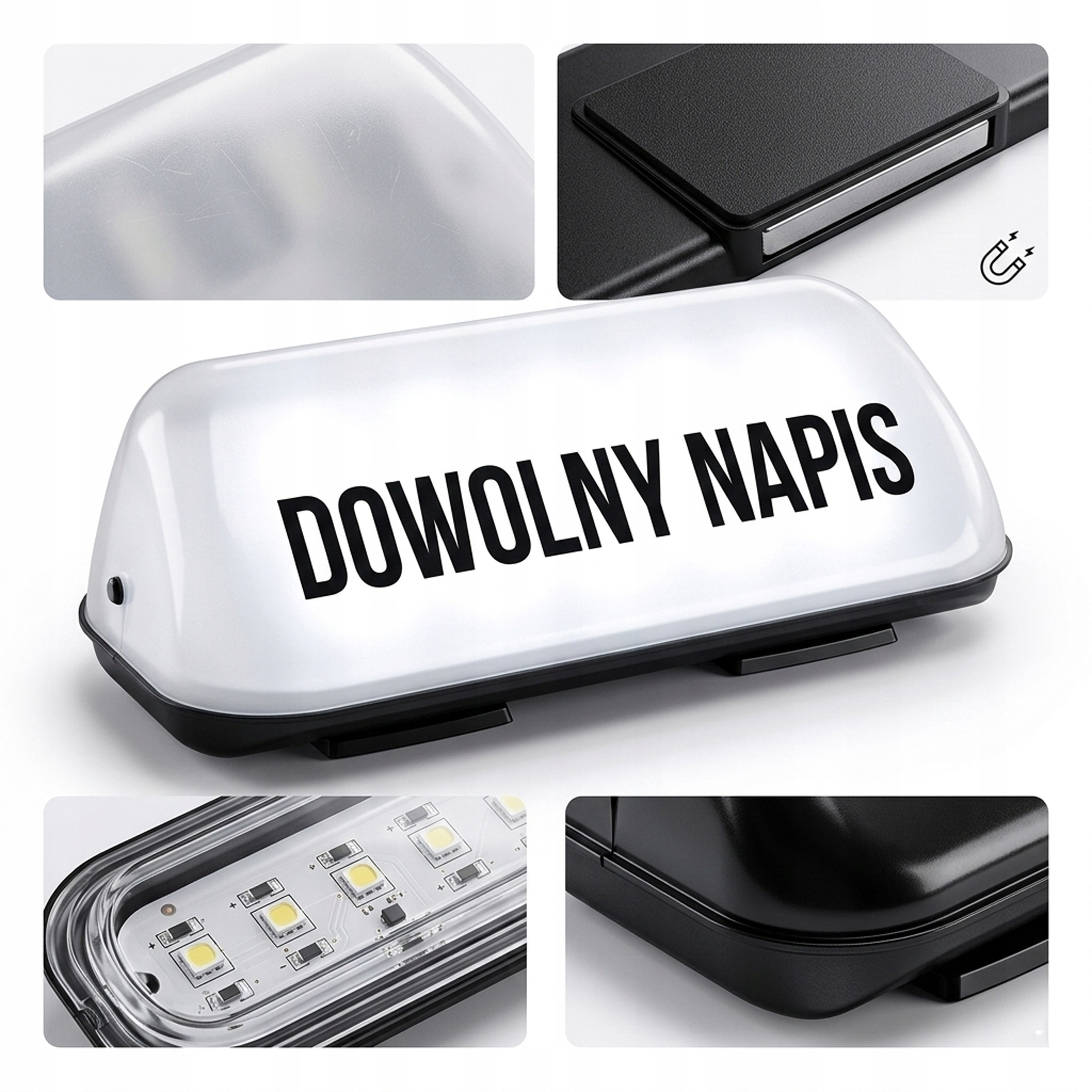 Led Lampa Špachtle Gapa S Libovolným Nápisem Vip Taxi Ochrana Dálkové Ovládání Magnet