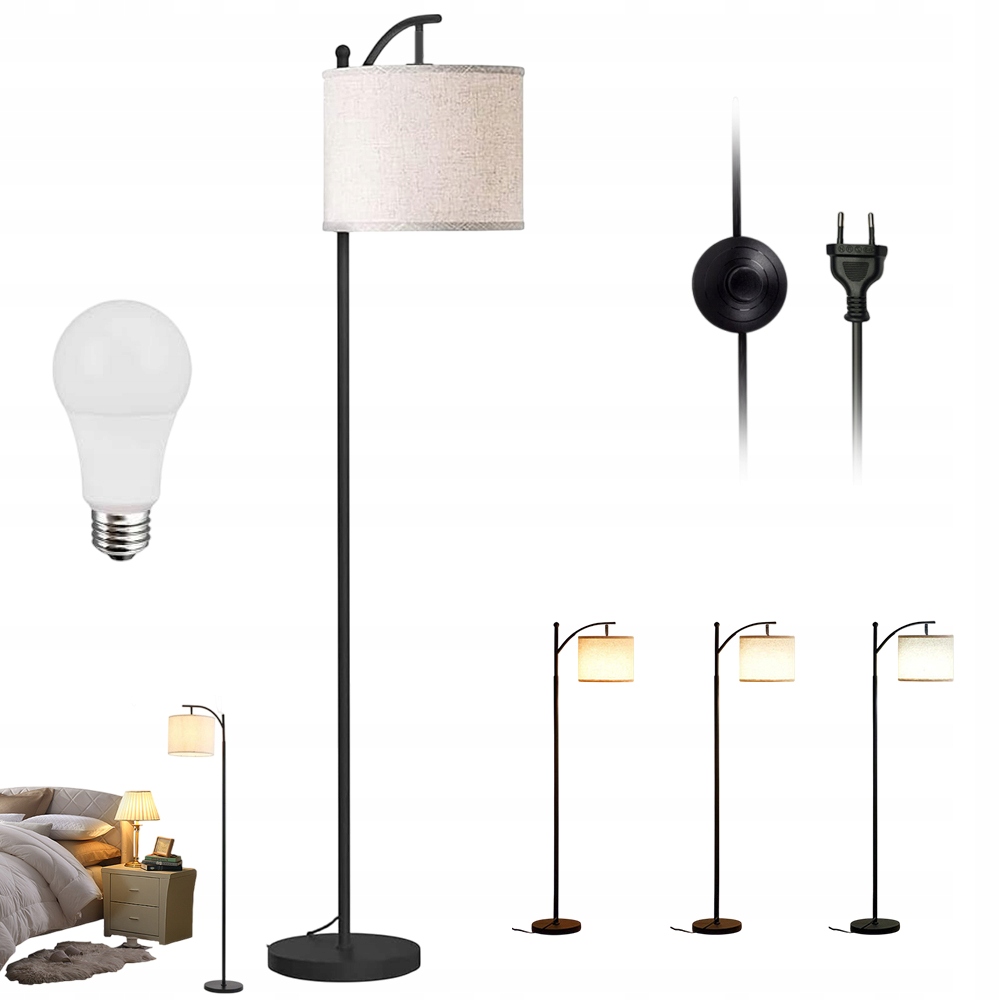 Stojací Lampa Led Stojací Lampa 175 CM Kovový Rám Do Kanceláře Restaurace