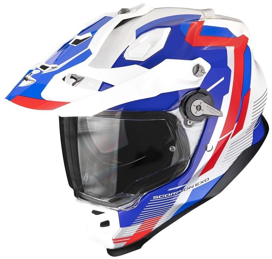 Scorpion ADF-9000 Air Patrol White Blue Red Motocyklová Prilba Integrálna