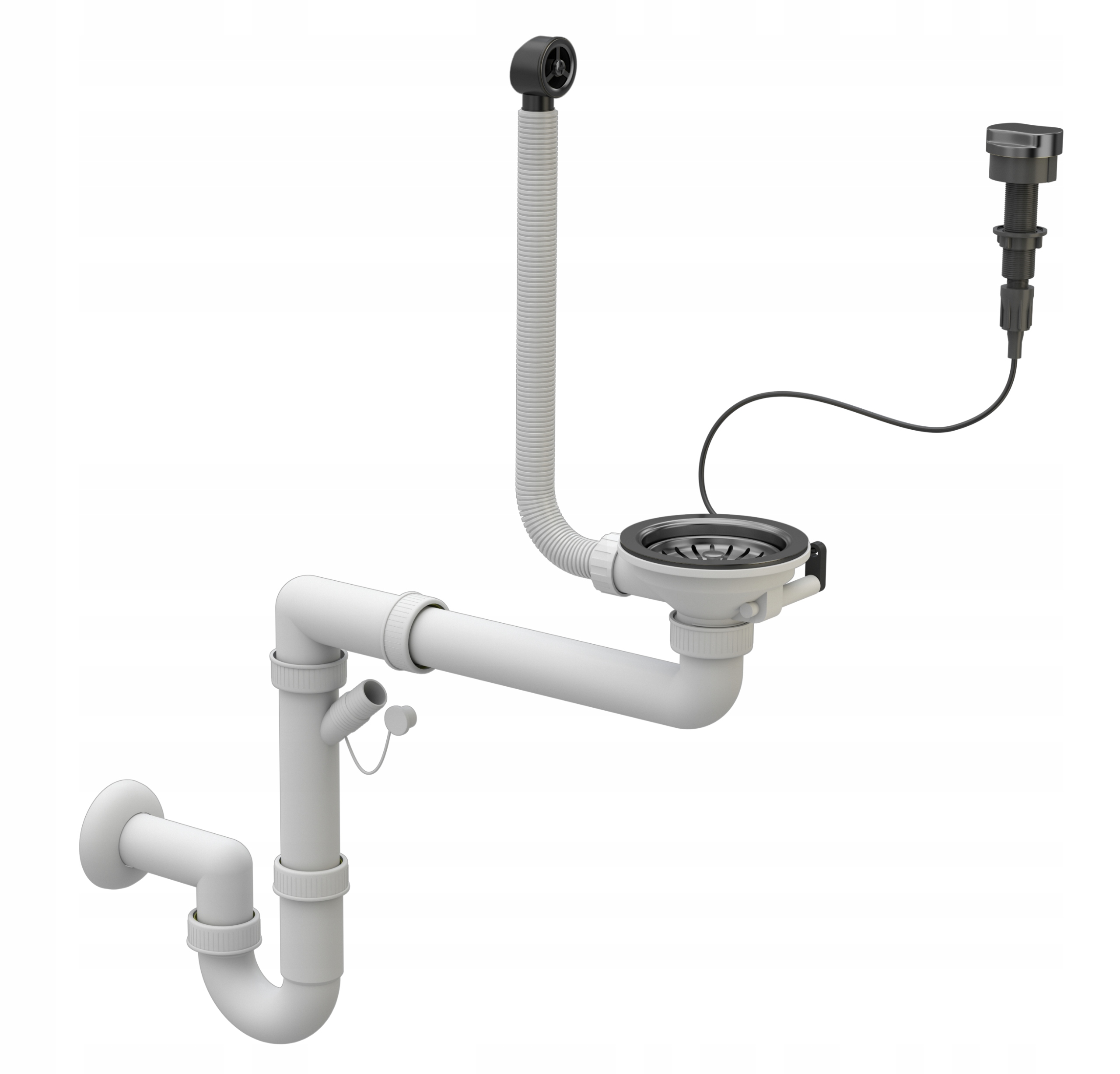 Čierny Automatický Nástenný Sifón 1KOM Do Umývadla