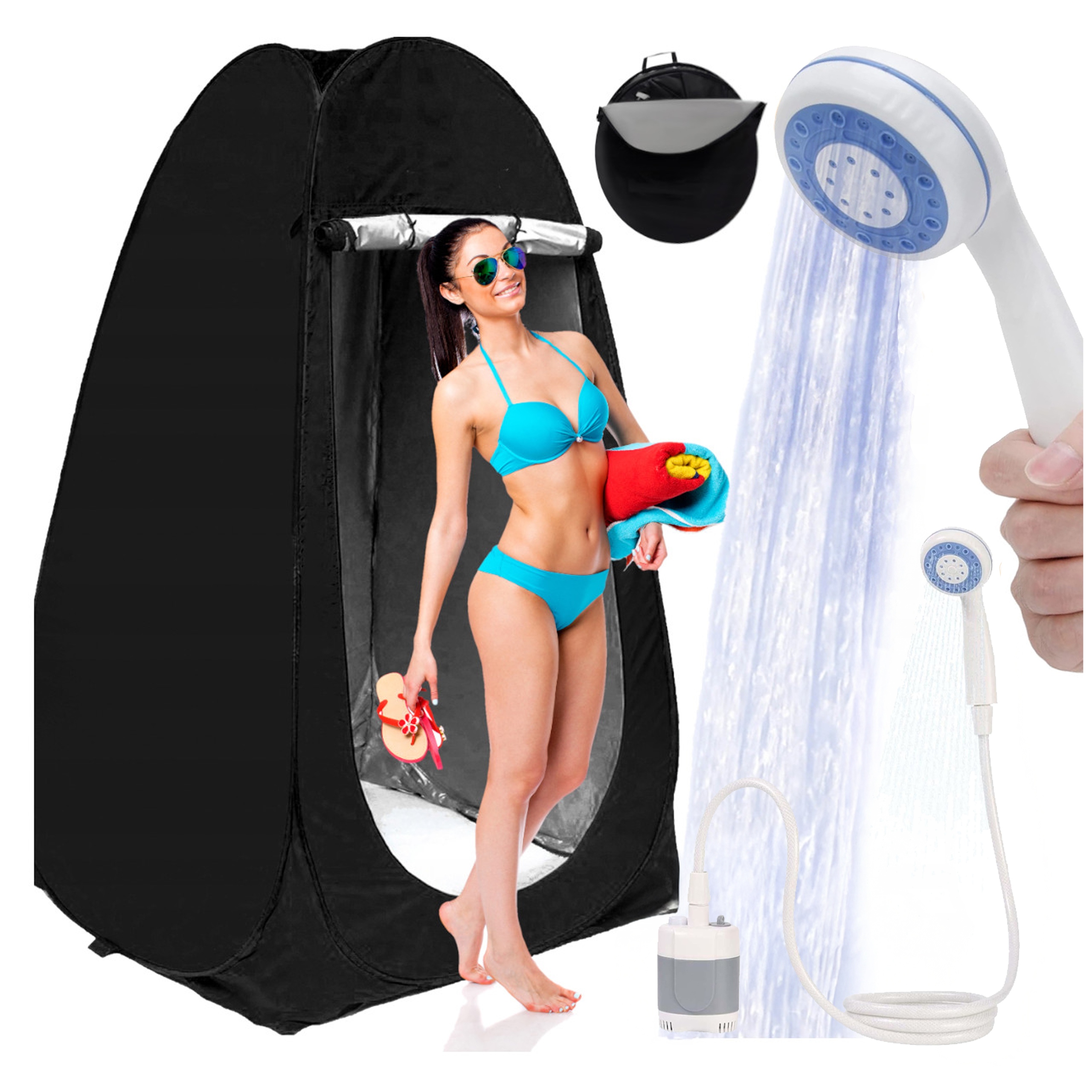 Stan Převlékárna Kempingová Sprcha s čerpadlem na Akumulátor