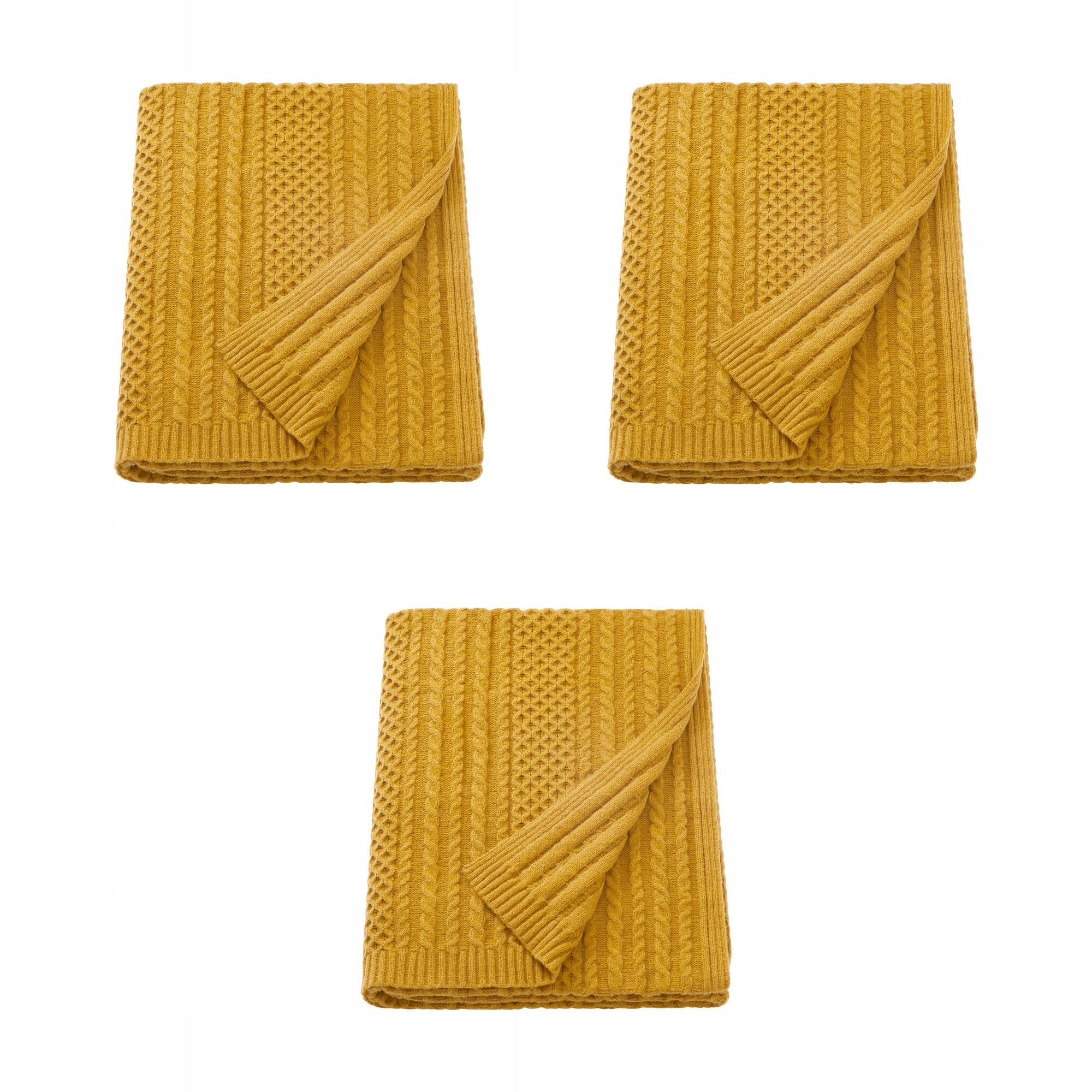 3 ks Sorbyskogen Pled žlutý 130 x 170 cm