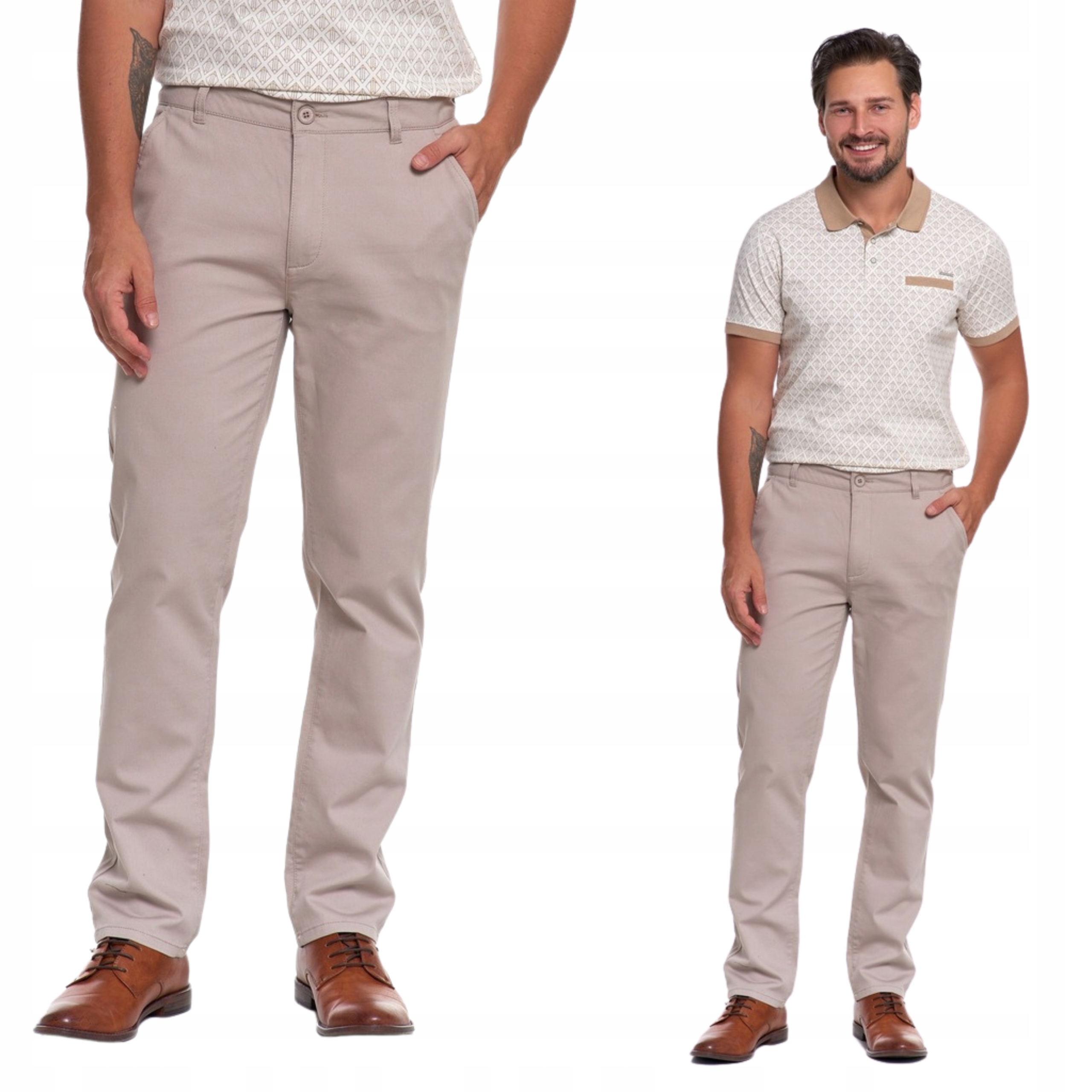 Podnie Męskie Moraj Chinosy Z Prostą Nogawką Modne Rozm. 32