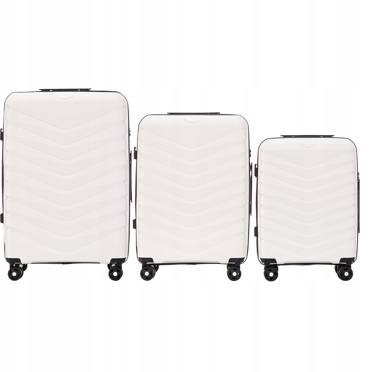 Sada 3 nezničitelných cestovních kufrů z Abs se 4 kolečky Wings