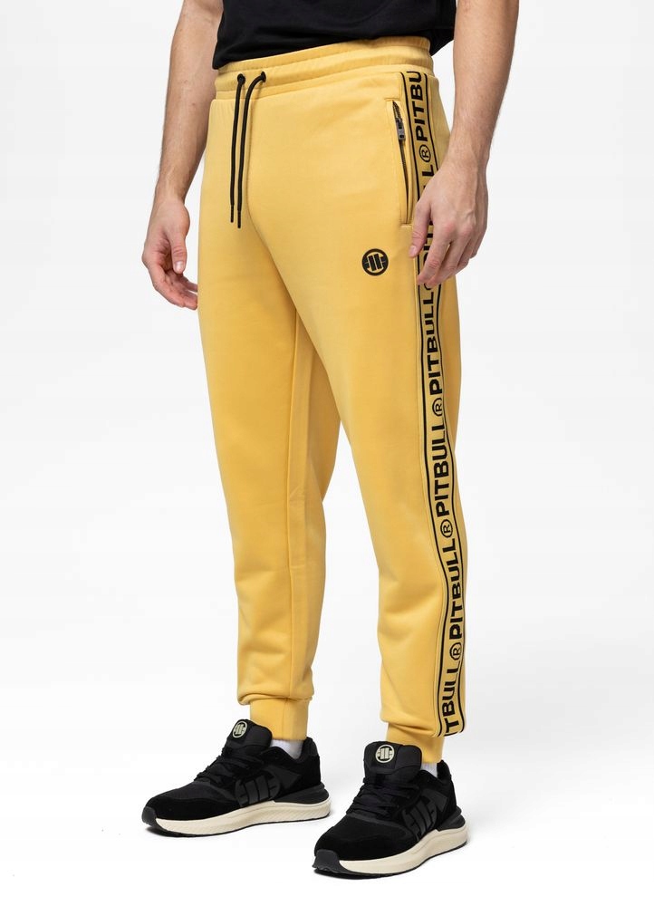 Pánské teplákové kalhoty Pitbull Oldschool Tape Logo Klasika Lampasy Teplákovka