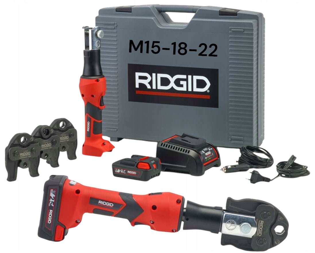 PRASKA Zaciskarka akumulatorowa do rur RIDGID RP219 + SZCZĘKI M15-M18-M22