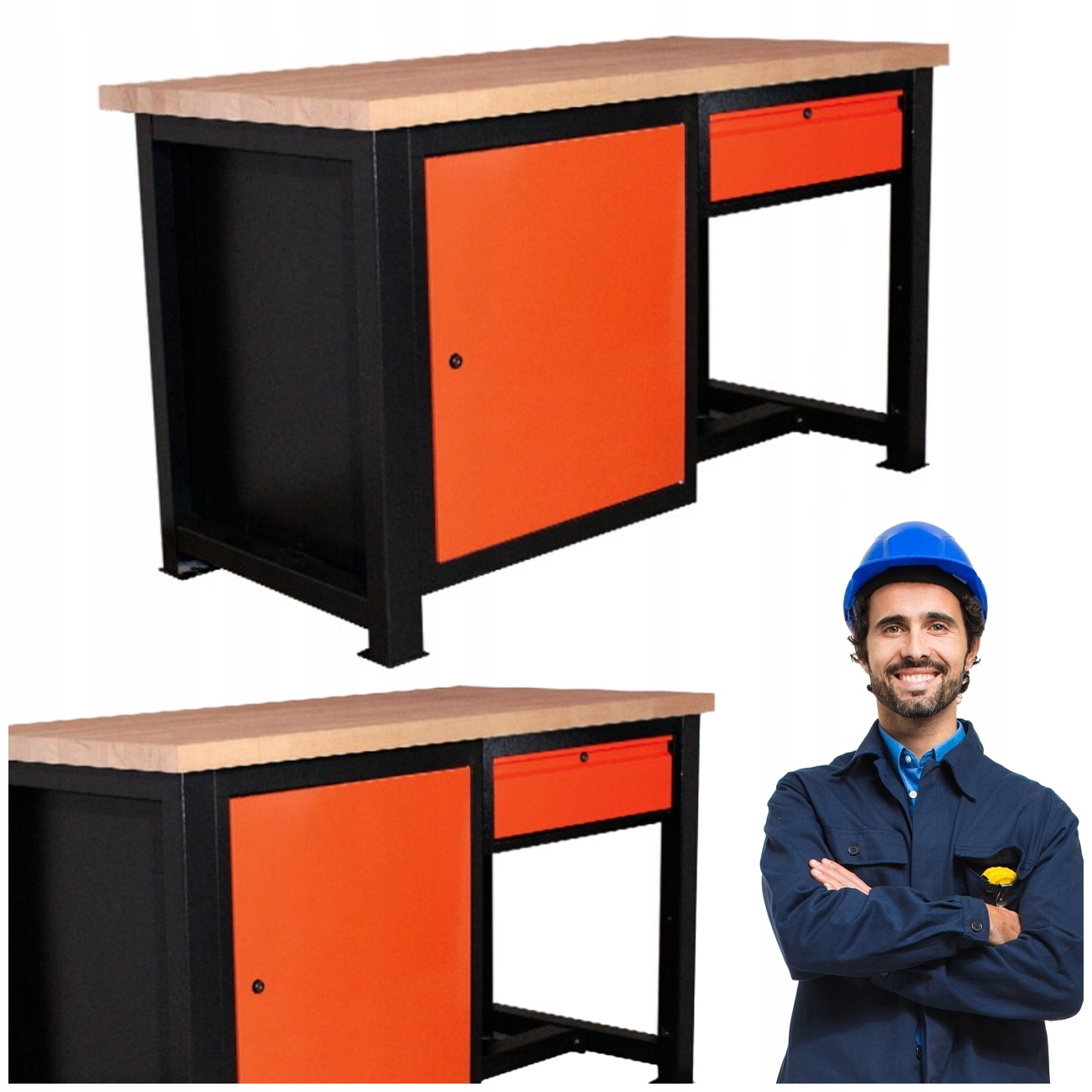 Pracovní Stůl Silný Kovový Průmyslový Pro Dílnu 145X68X83 CM P-1414