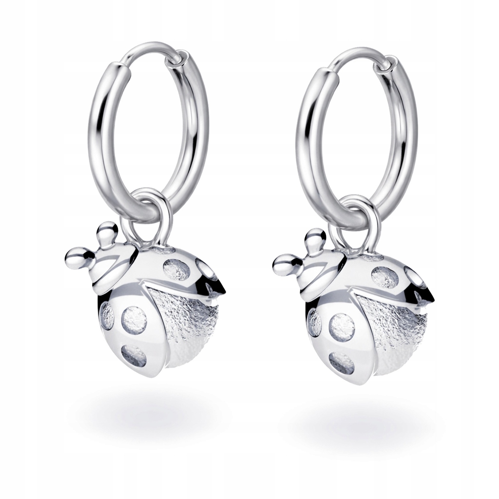 Beruška Berušky Stříbrné náušnice kruhy stříbro 925 Symbol štěstí
